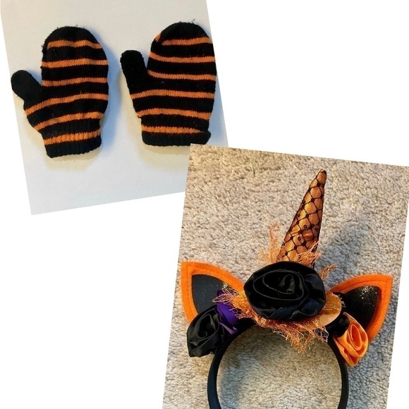 🎃HALLOWEEN HEADBAND & MITTENS - Picture 1 of 3